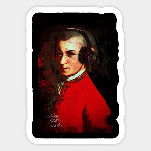 Wolfgang Amadeus Mozart Sticker by ElArrogante